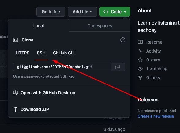 GitHub SSH Cloning option [→]