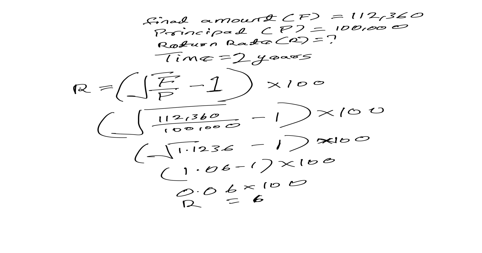 Finding the rate of return on a compound growth investment [→]