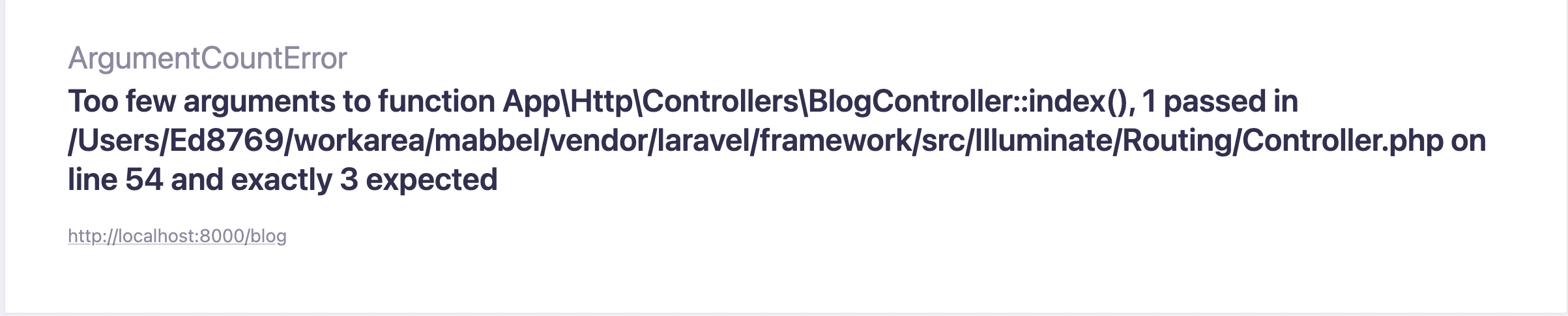 Laravel PHP 8 error [→]