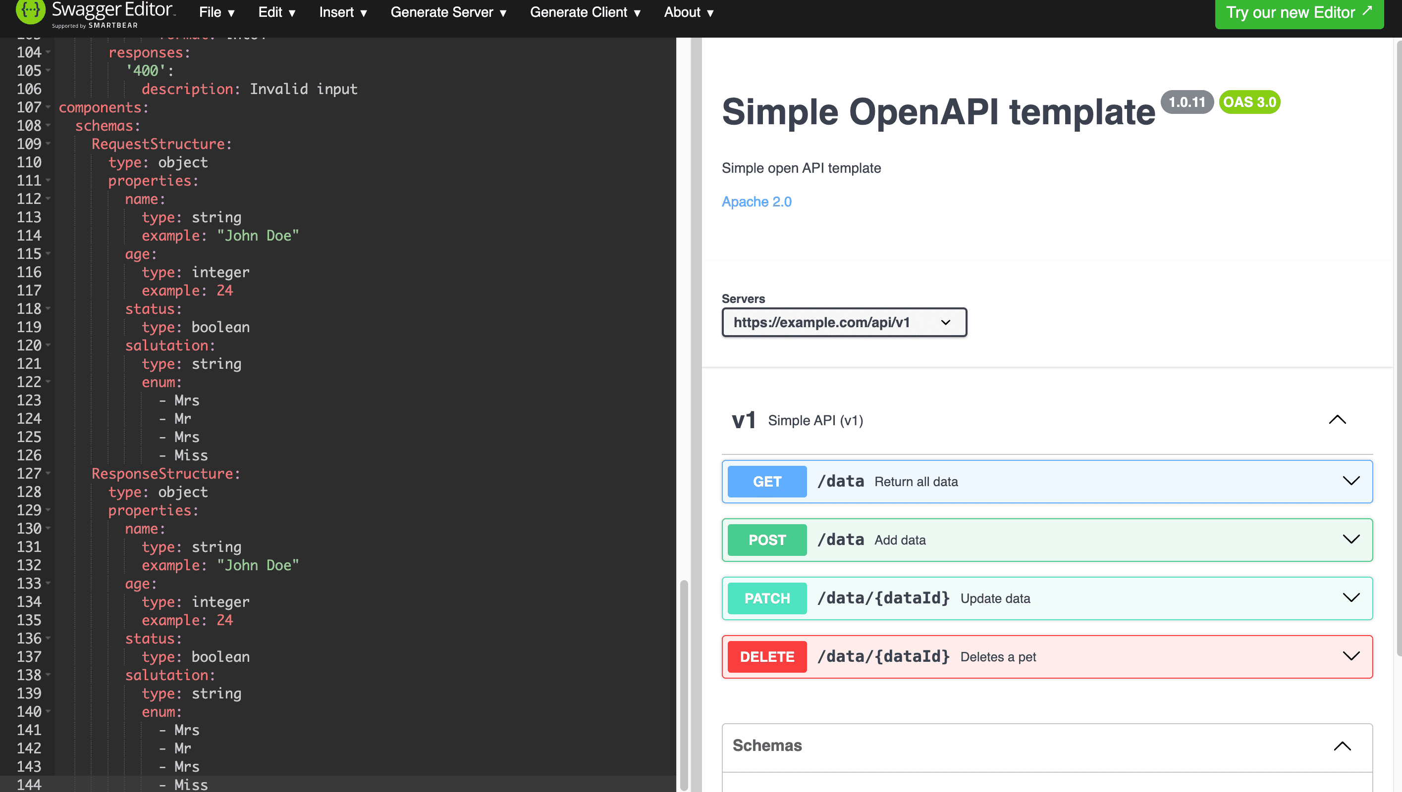 OpenAPI specification [→]