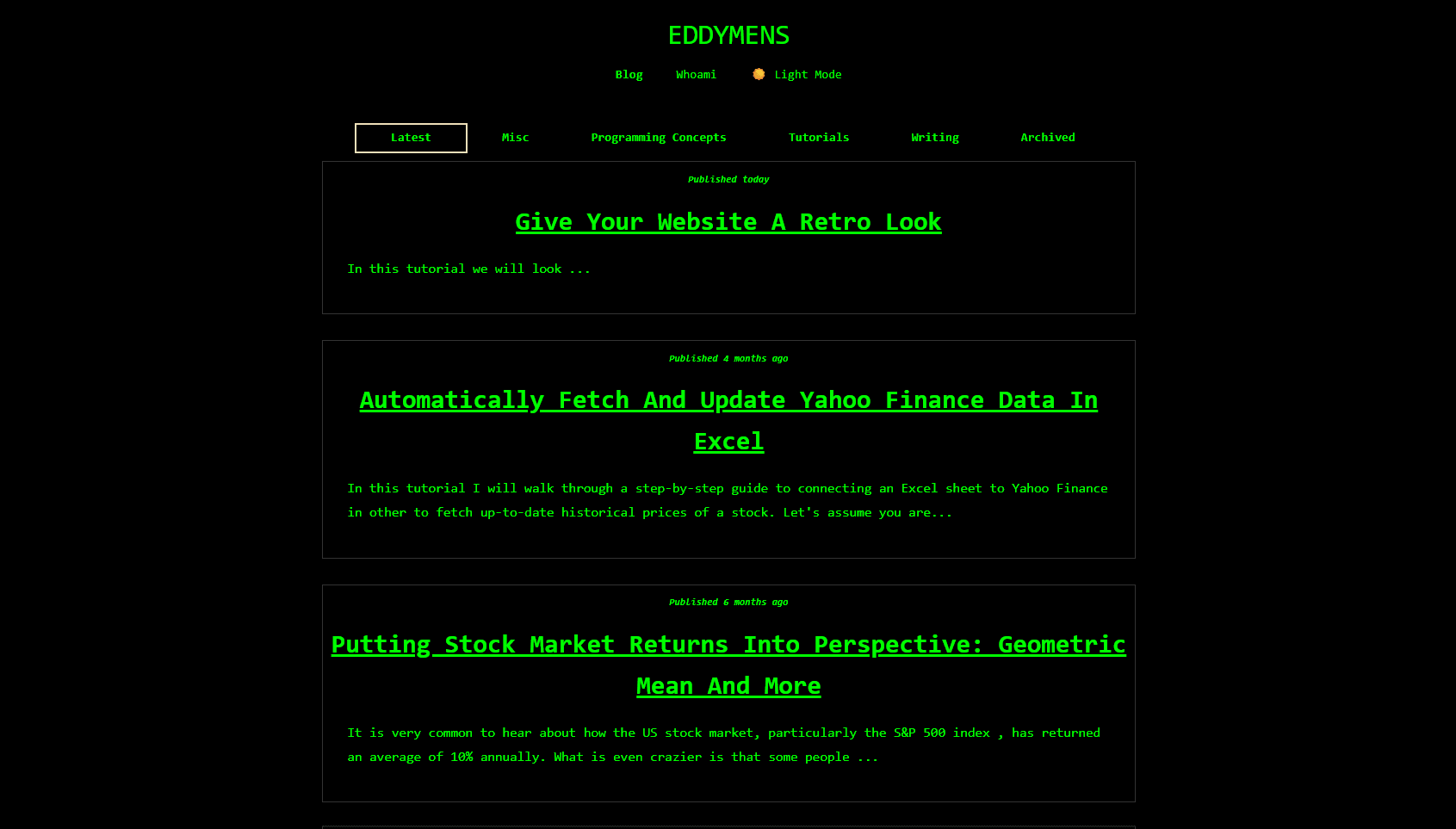Terminal Retro website theme [→]