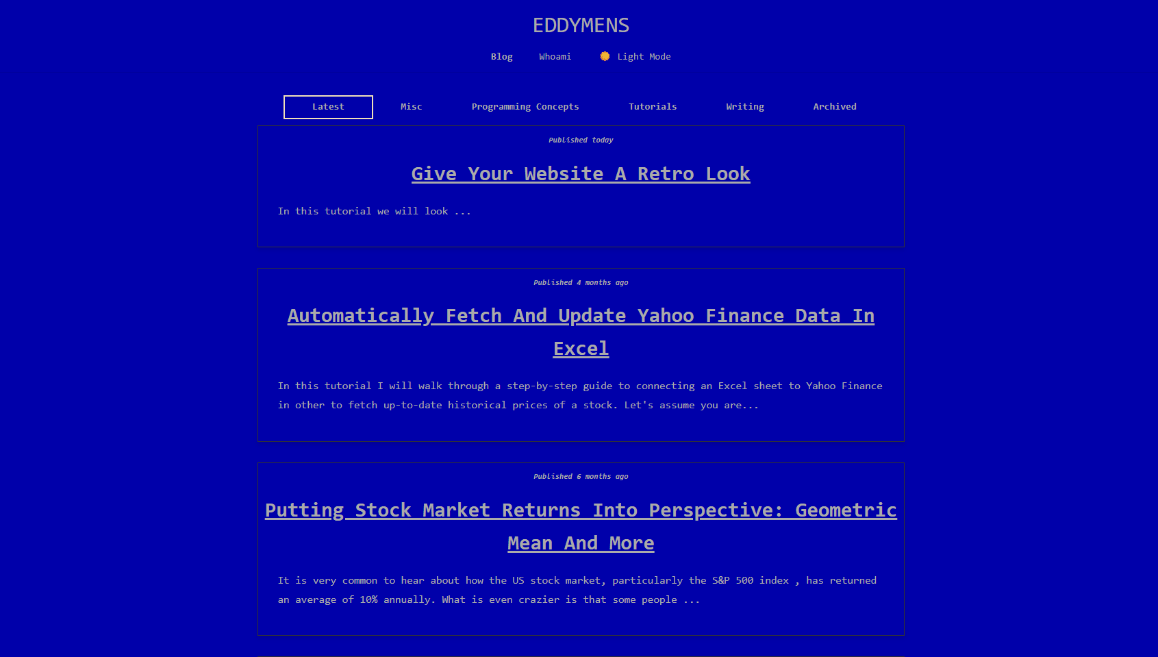 DOS Retro website theme [→]