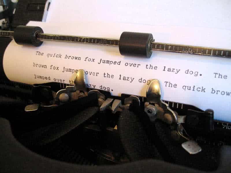 A typewriter [→]